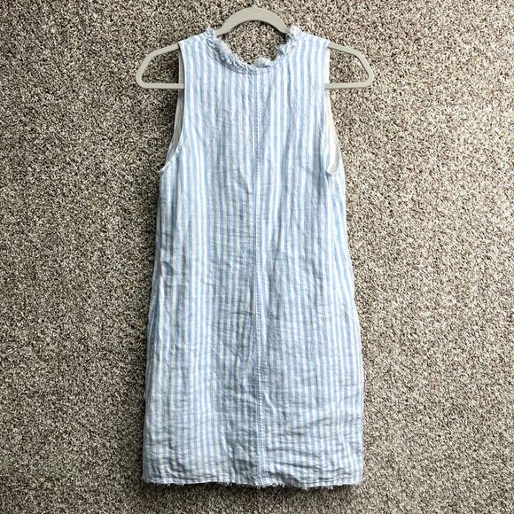 Tommy Bahama Dress Women’s S Cabana 100% Linen Blue Striped V-Neck Sleeveless Sh - Picture 5 of 7